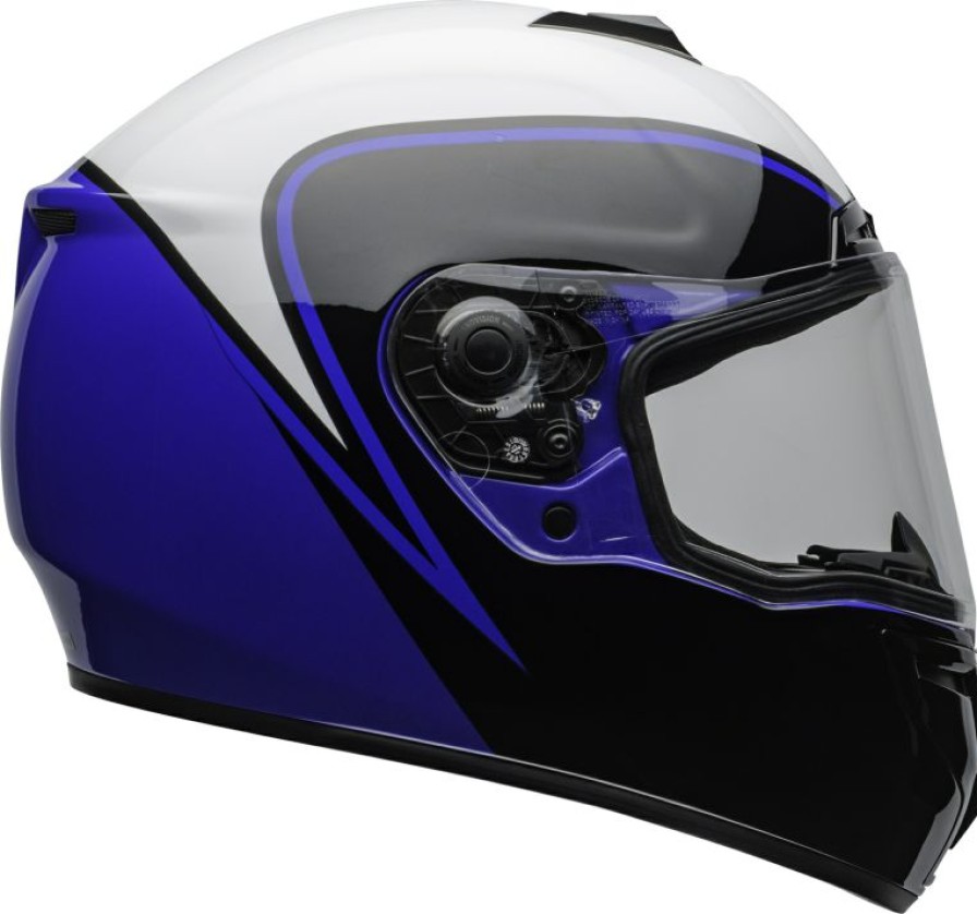 Full-Face * | Best Deal Bell Srt Assasin White Blue And Black Helmet White/Blue/Black