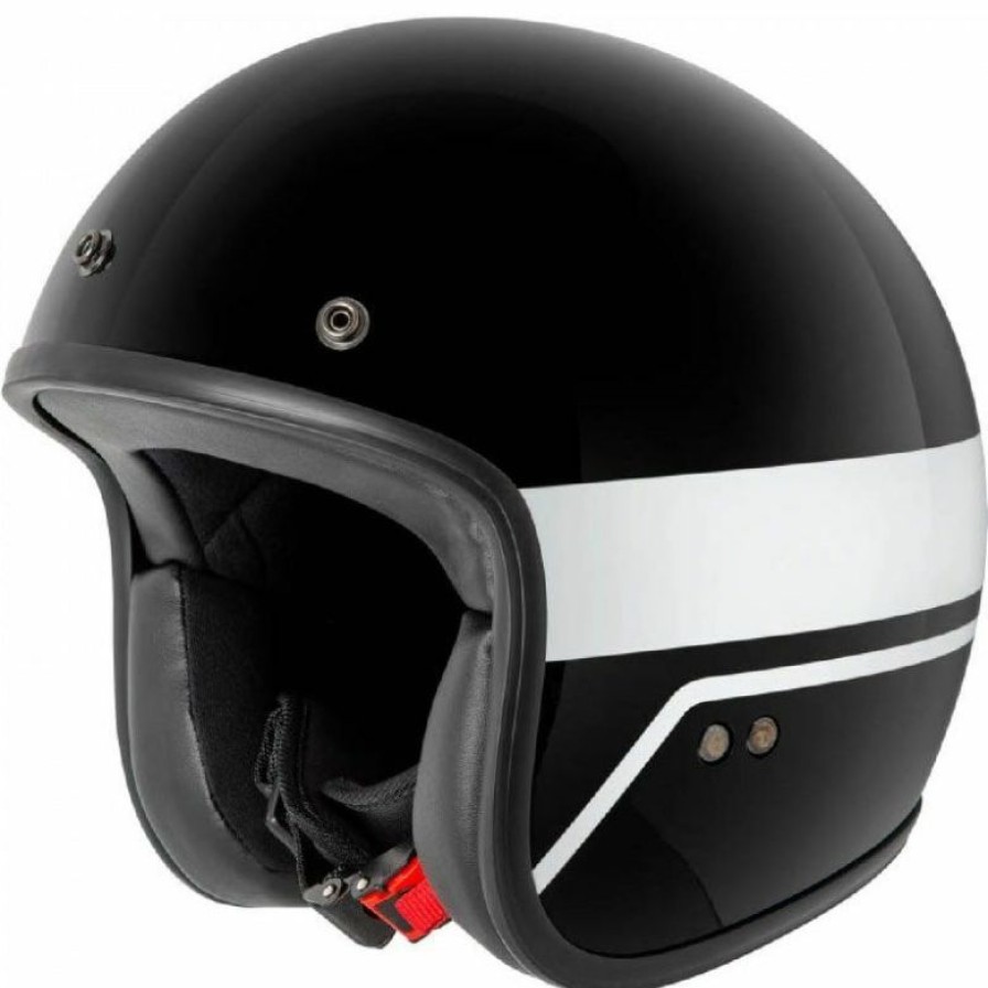 Open-Face * | Best Sale Rjays Trophy Black White Helmet With Studs Black/White