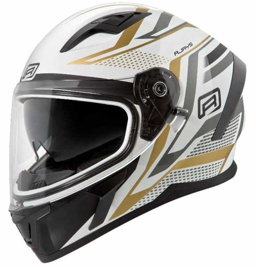 Full-Face * | Wholesale Rjays Apex Iii Ignite White Gold Helmet Unisex X-Small Adult White/Gold