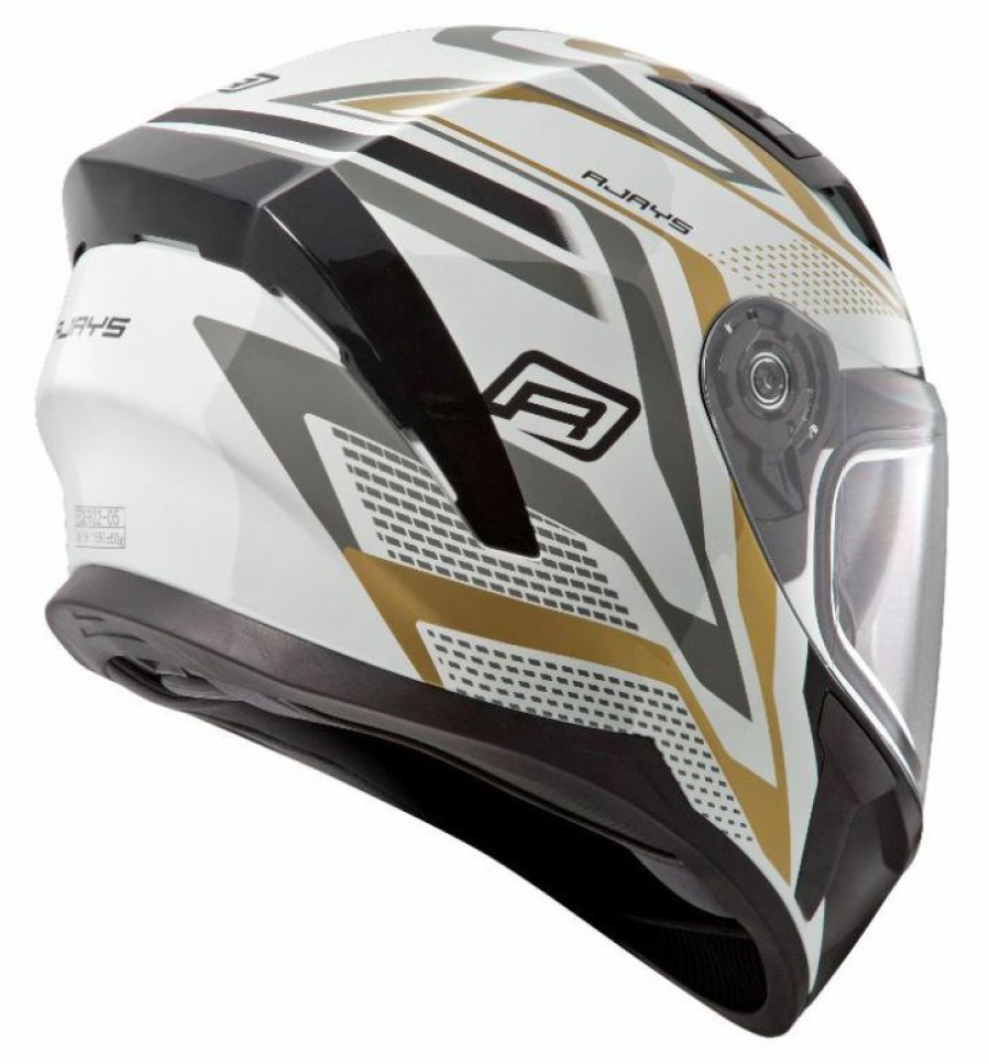 Full-Face * | Wholesale Rjays Apex Iii Ignite White Gold Helmet Unisex X-Small Adult White/Gold