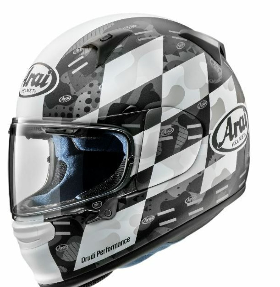 Full-Face * | Best Deal Arai Profile-V Patch Black White Helmet White Medium Adult Black/White