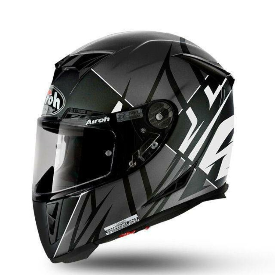 Full-Face * | Best Deal Airoh Gp500 Sectors Matte Black White Helmets White Large Adult