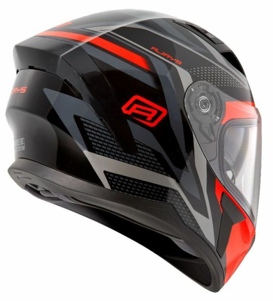 Full-Face * | Brand New Rjays Apex Iii Ignite Black Red Helmet Black/Red