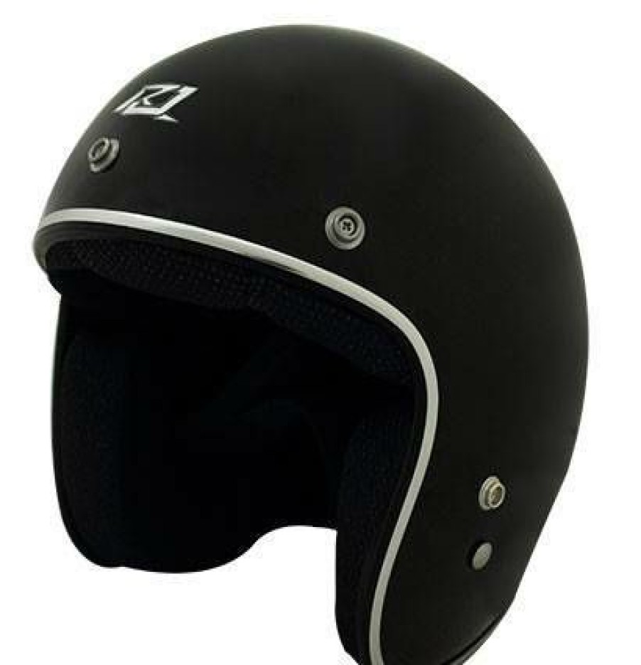 Open-Face * | Deals Rjays Sturgis Chrome Trim Helmet Black