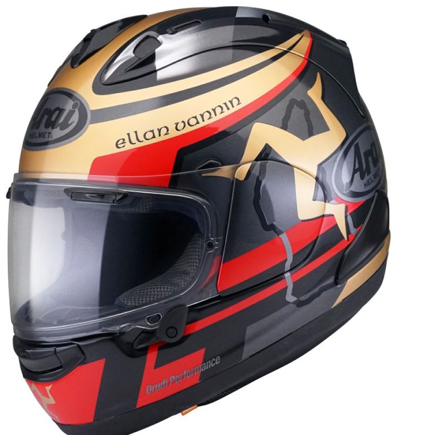 Full-Face * | Wholesale Arai Rx-7V Isle Of Man Tt Series Limited Edition Red Small Adult Black/Gold/Red