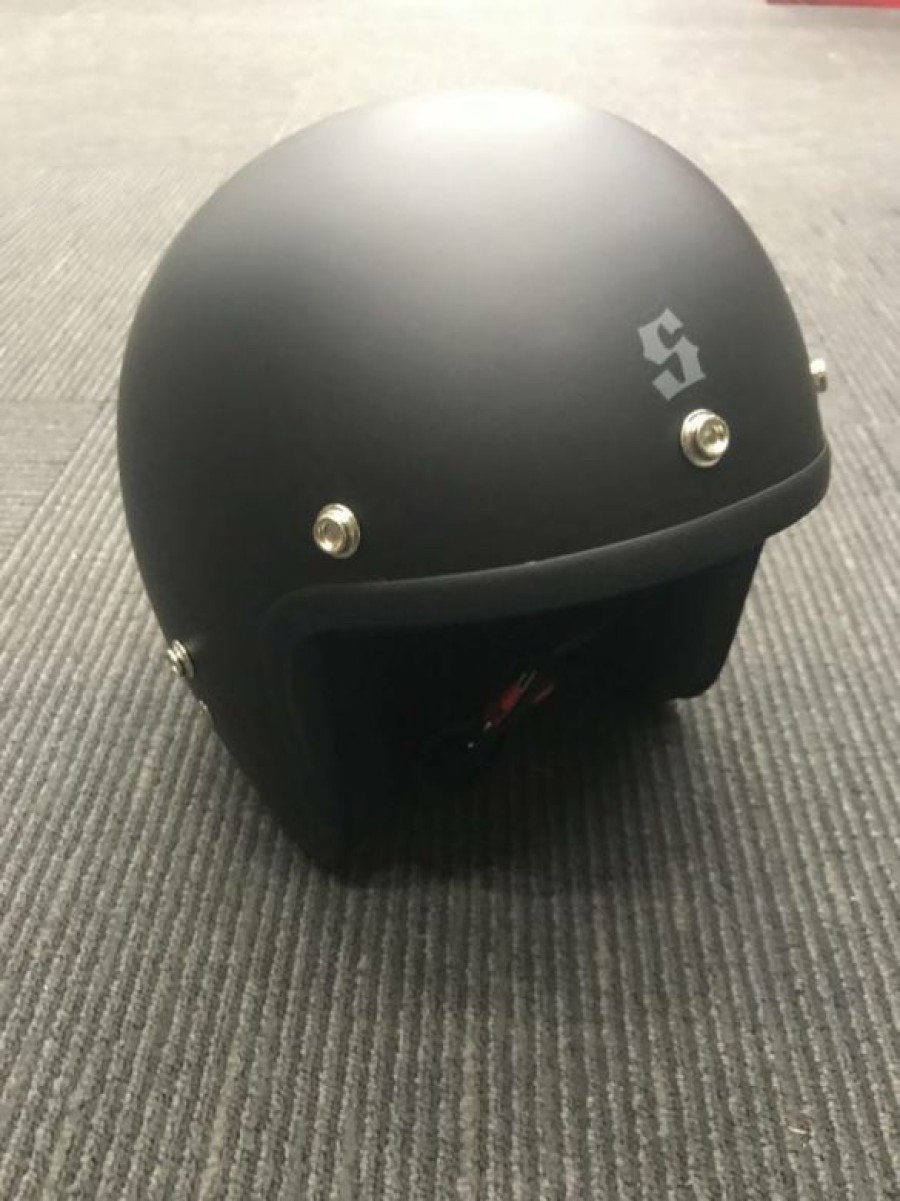 Open-Face * | Outlet Scorpion Custom Baron Matte Helmet With Studs Unisex X-Small Black